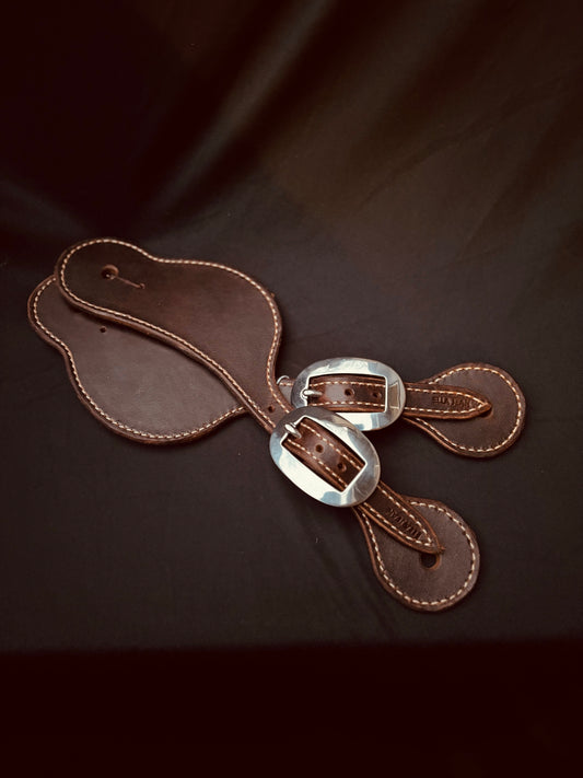 Brown Latigo Round Spur Straps