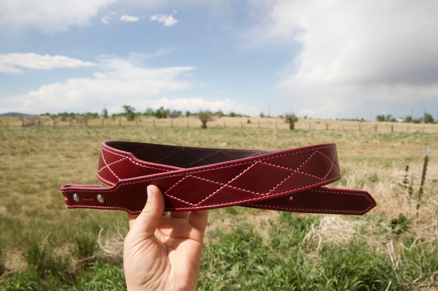 Red Diamond Stitched Belt