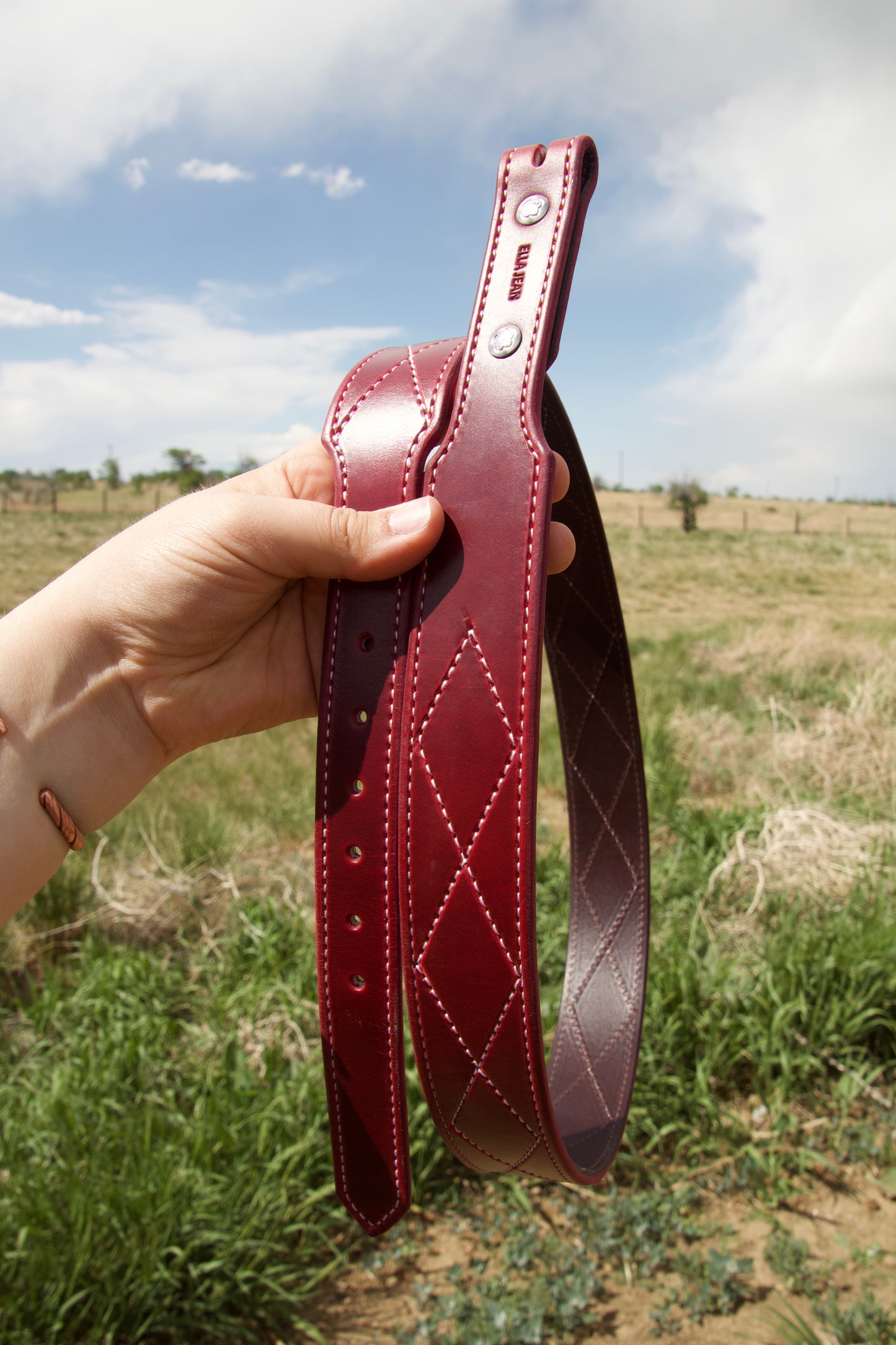 Red Diamond Stitched Belt