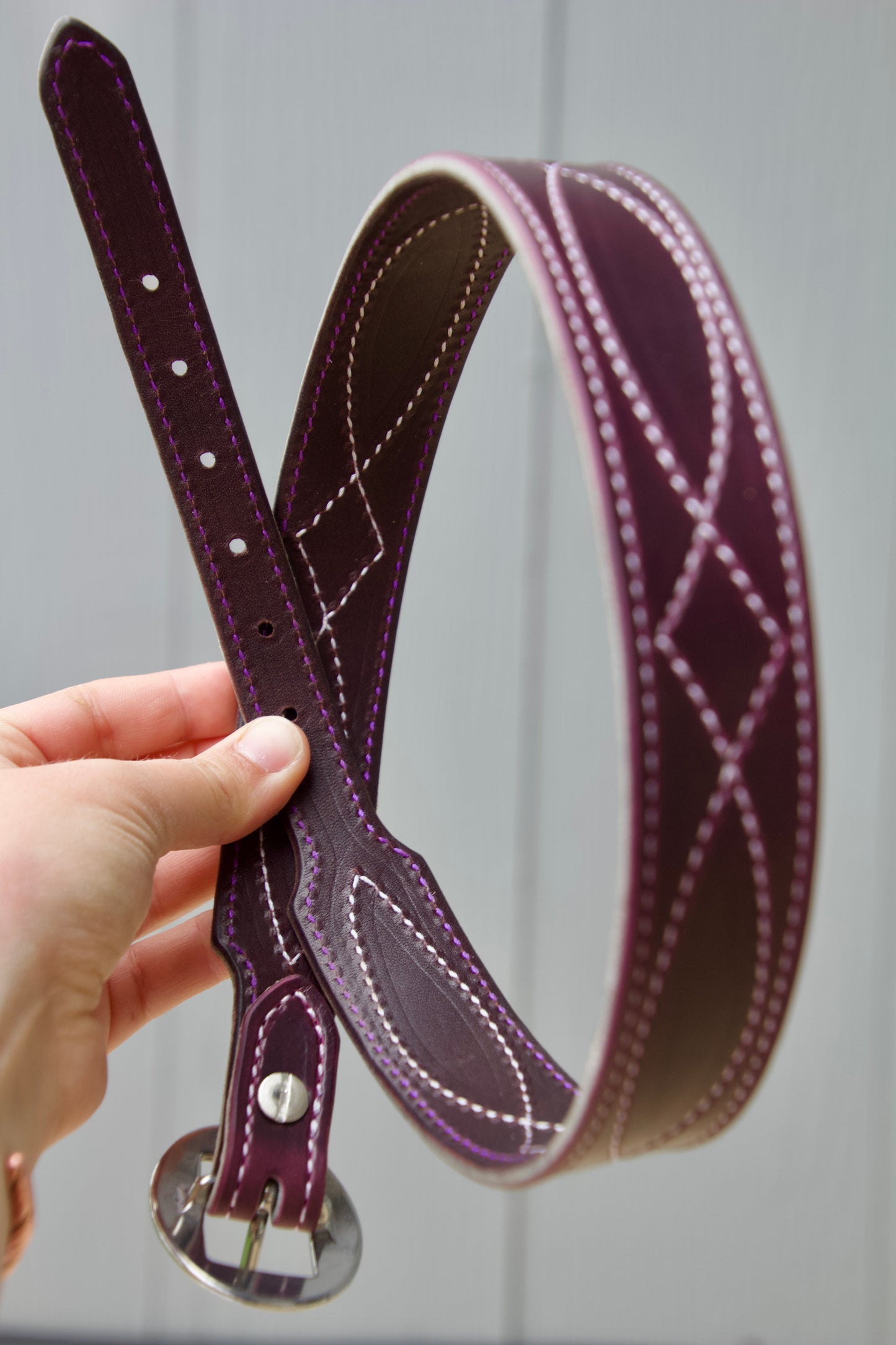 Plum Gunslinger Stitched Belt