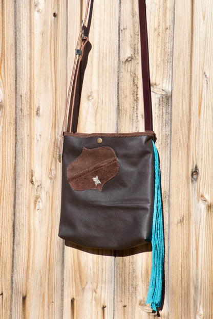 Brown & Turquoise Chap Bag