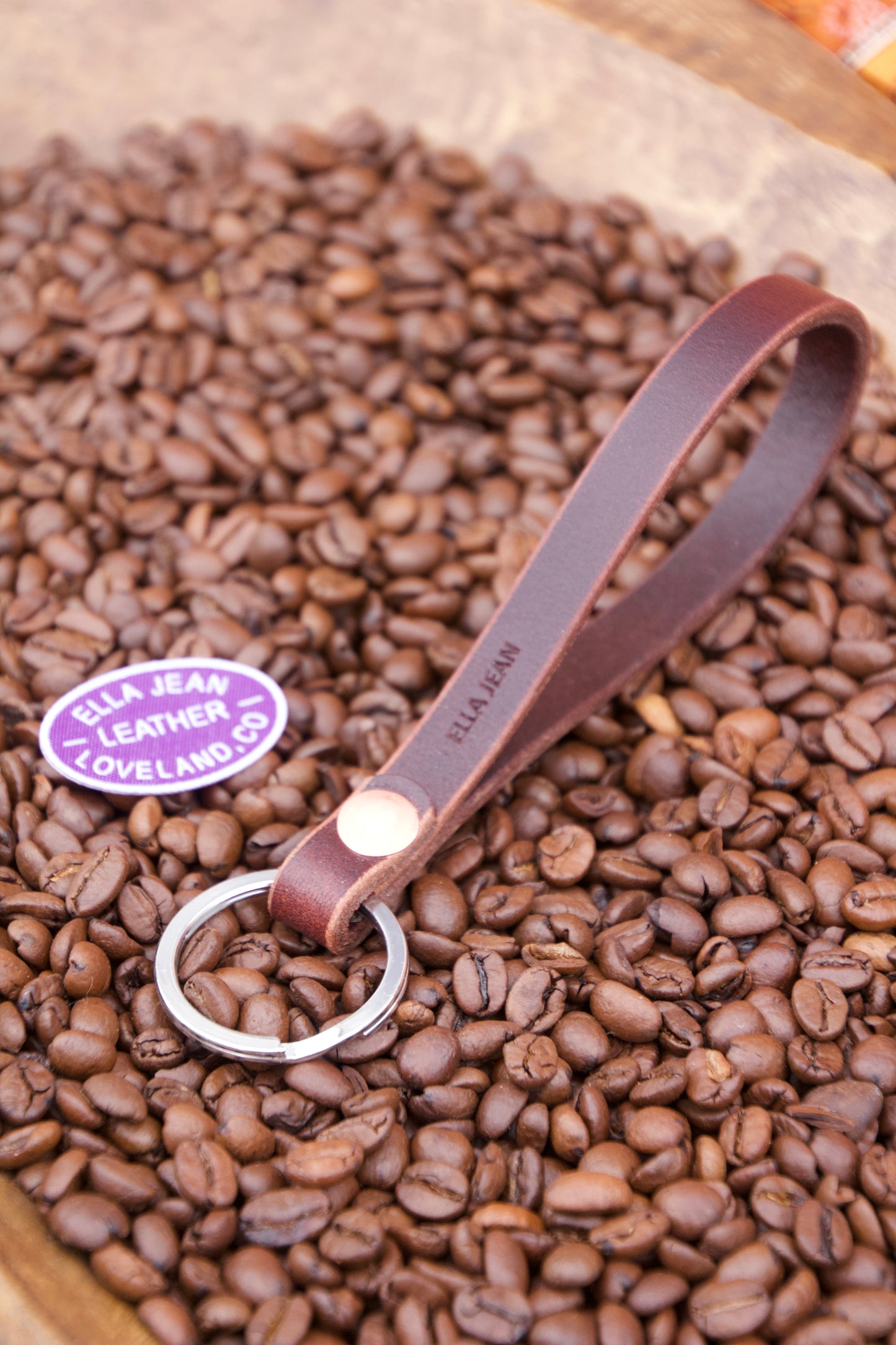 Brown Latigo Loop Keychain