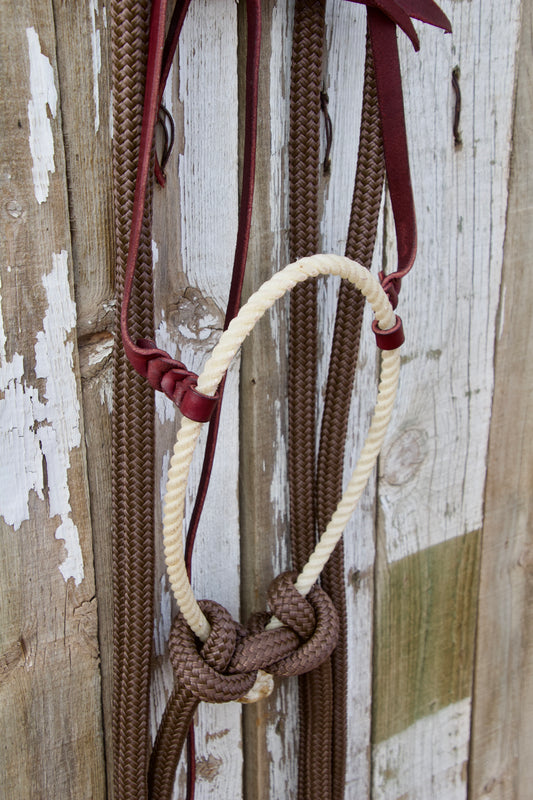 Brown Split Rein Loping Hackamore w/Tie-Back