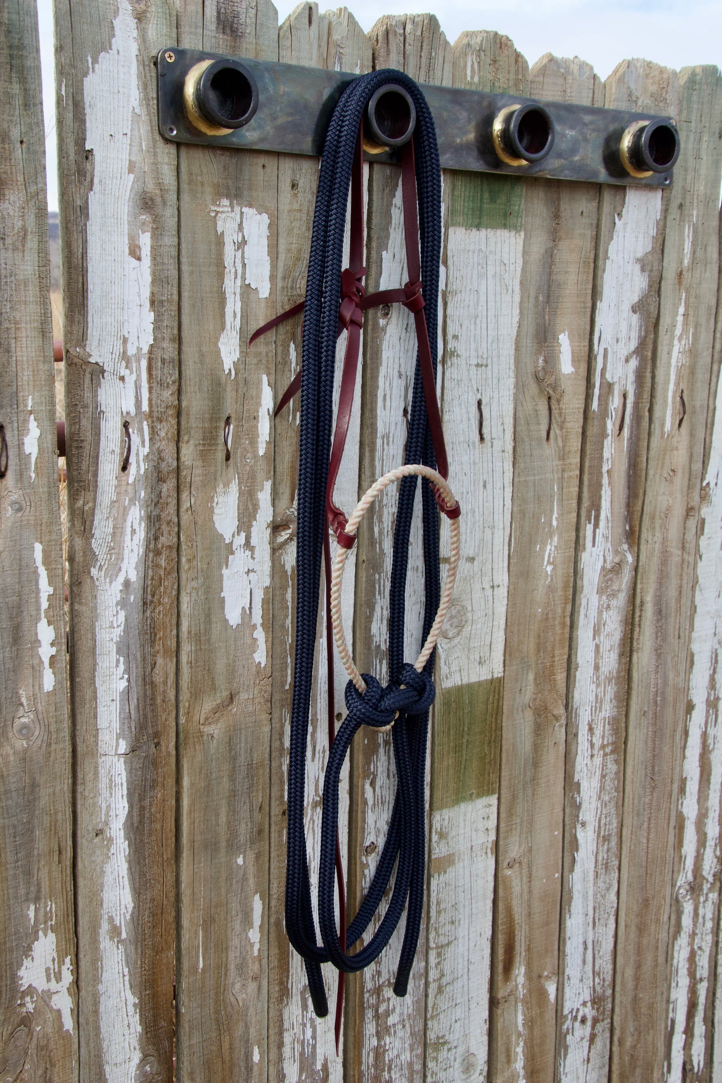 Navy Split Rein Loping Hackamore w/Tie-Back