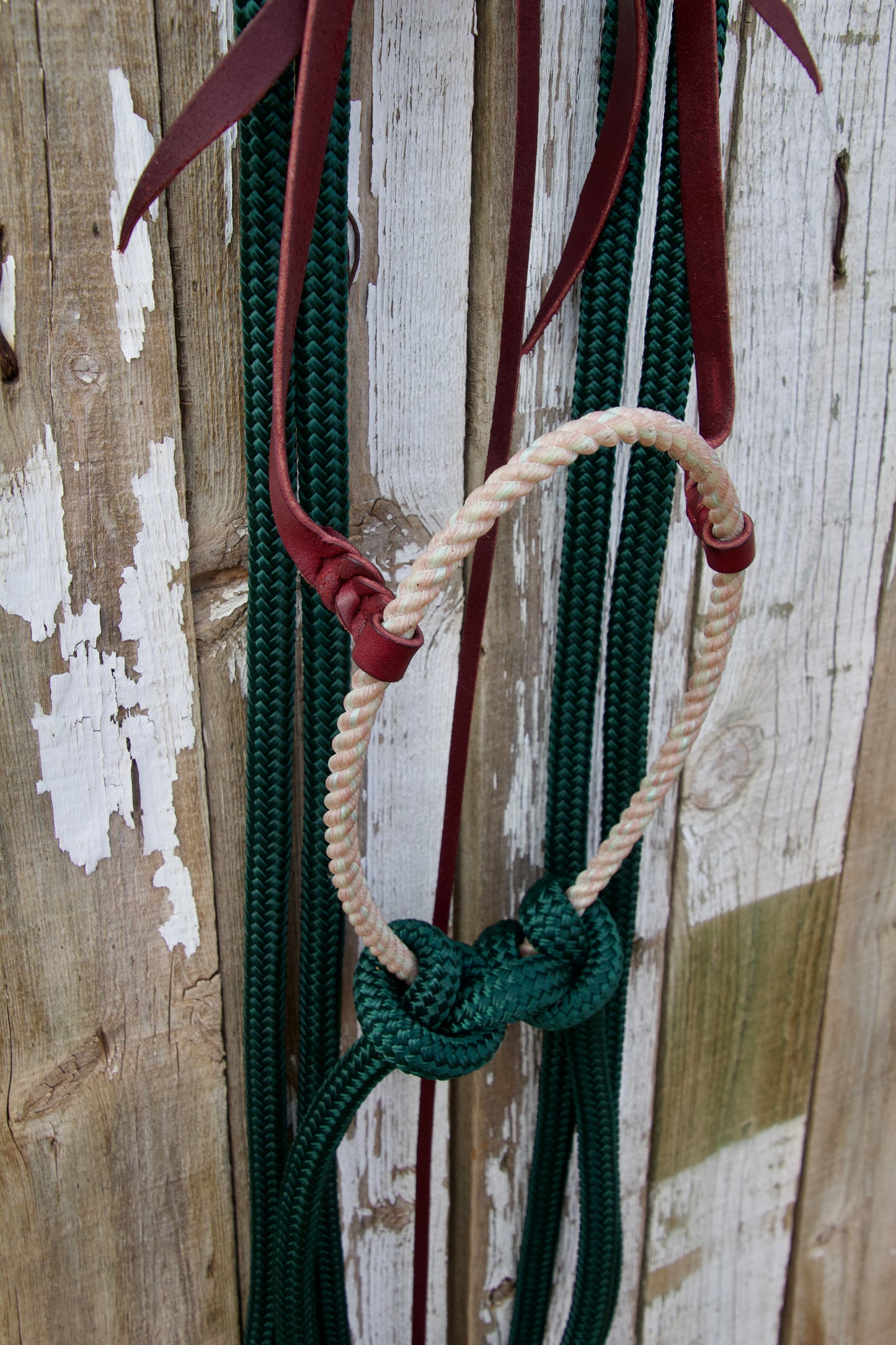 Dark Green Split Rein Loping Hackamore w/Tie-Back